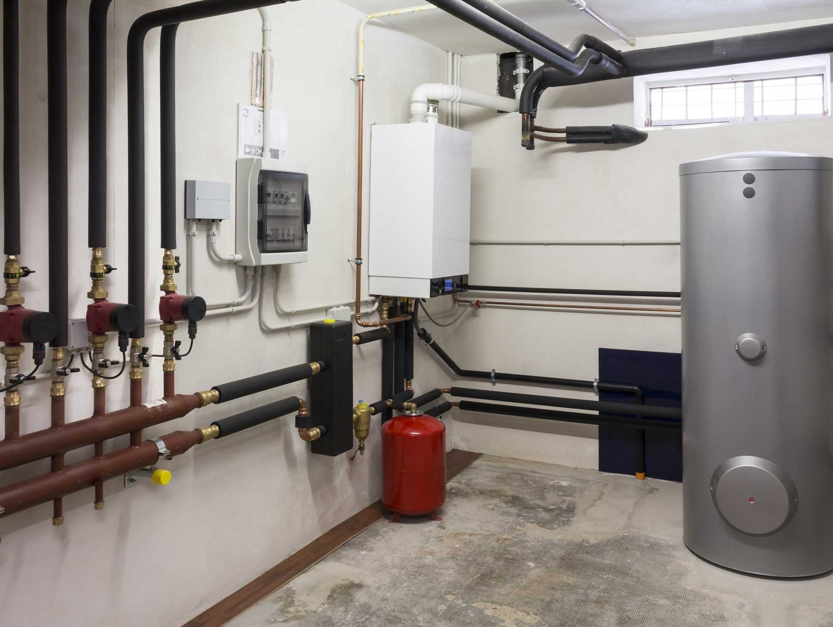 Home Heating Systems in a boiler room